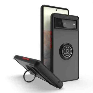 For Google Pixel 6 Q Shadow 1 Series TPU + PC Phone Case with Ring(Black+Red)