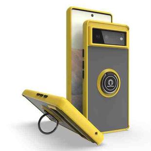 For Google Pixel 6 Q Shadow 1 Series TPU + PC Phone Case with Ring(Yellow)