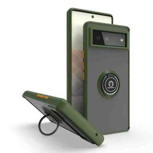 For Google Pixel 6 Q Shadow 1 Series TPU + PC Phone Case with Ring(Green)
