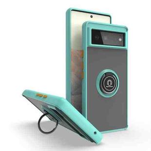 For Google Pixel 6 Q Shadow 1 Series TPU + PC Phone Case with Ring(Sky Blue)