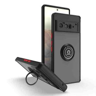 For Google Pixel 6 Pro Q Shadow 1 Series TPU + PC Phone Case with Ring(Black+Red)
