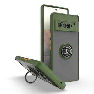 For Google Pixel 6 Pro Q Shadow 1 Series TPU + PC Phone Case with Ring(Green)
