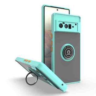 For Google Pixel 6 Pro Q Shadow 1 Series TPU + PC Phone Case with Ring(Sky Blue)