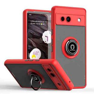 For Google Pixel 7a Q Shadow 1 Series TPU + PC Phone Case with Ring(Red)