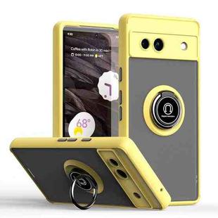 For Google Pixel 7a Q Shadow 1 Series TPU + PC Phone Case with Ring(Yellow)