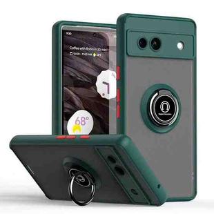For Google Pixel 7a Q Shadow 1 Series TPU + PC Phone Case with Ring(Dark Green)