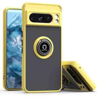 For Google Pixel 8 Pro Q Shadow 1 Series TPU + PC Phone Case with Ring(Yellow)