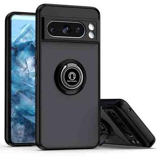 For Google Pixel 8 Pro Q Shadow 1 Series TPU + PC Phone Case with Ring(Black+Black)