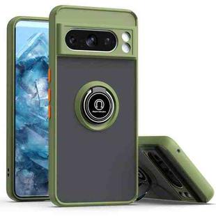 For Google Pixel 8 Pro Q Shadow 1 Series TPU + PC Phone Case with Ring(Green)