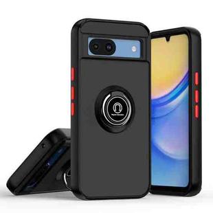 For Google Pixel 8a Q Shadow 1 Series TPU + PC Phone Case with Ring(Black+Red)