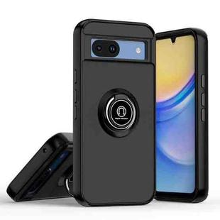 For Google Pixel 8a Q Shadow 1 Series TPU + PC Phone Case with Ring(Black+Black)