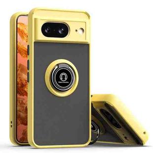 For Google Pixel 8 Q Shadow 1 Series TPU + PC Phone Case with Ring(Yellow)