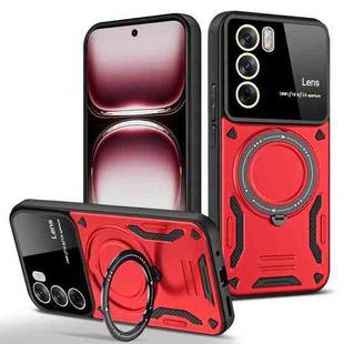 For OPPO Reno12 Pro Global Large Window MagSafe Holder Phone Case(Red)