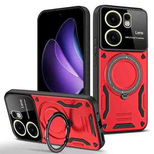 For OPPO Reno13 F 4G / 5G Large Window MagSafe Holder Phone Case(Red)