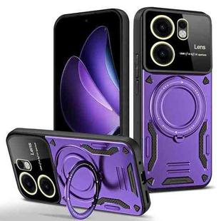 For OPPO Reno13 F 4G / 5G Large Window MagSafe Holder Phone Case(Purple)