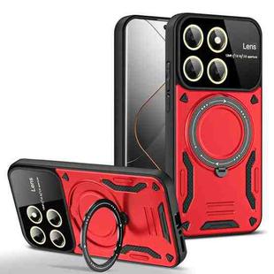 For Xiaomi 14 Pro Large Window MagSafe Holder Phone Case(Red)