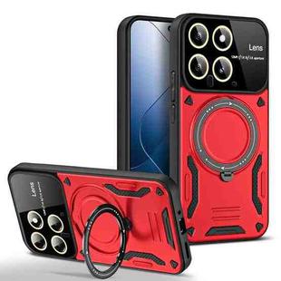 For Xiaomi 14 Large Window MagSafe Holder Phone Case(Red)