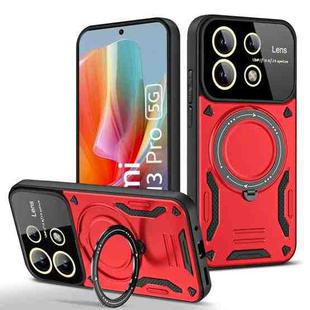 For Redmi Note 13 Pro 5G Global Large Window MagSafe Holder Phone Case(Red)