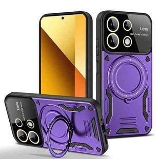 For Redmi Note 13 5G Global Large Window MagSafe Holder Phone Case(Purple)