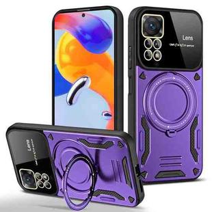 For Redmi Note 11 Pro Global Large Window MagSafe Holder Phone Case(Purple)