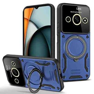For Redmi A3 4G Large Window MagSafe Holder Phone Case(Blue)