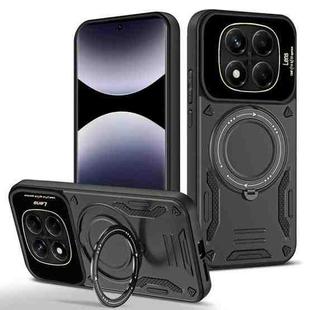 For Redmi Note 14 Pro 4G Global Large Window MagSafe Holder Phone Case(Black)