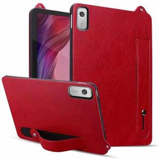 For Lenovo Tab M9 TPU Leather Back Tablet Case with Wristband(Red)