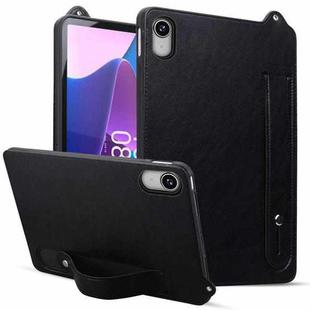 For Lenovo Tab P11 TB-J606F TPU Leather Back Tablet Case with Wristband(Black)