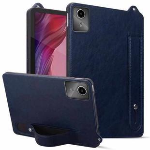 For Lenovo Tab M11 / Xiaoxin Pad 2024 TPU Leather Back Tablet Case with Wristband(Dark Blue)