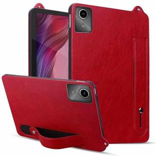 For Lenovo Xiaoxin Pad 11 2025 TPU Leather Back Tablet Case with Wristband(Red)