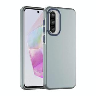 For Samsung Galaxy A36 5G Frosted Translucent TPU Hybrid PC Full Coverage Phone Case(Dark Blue)
