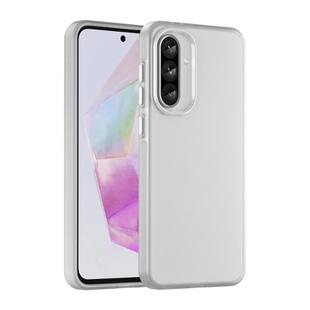 For Samsung Galaxy A56 5G Frosted Translucent TPU Hybrid PC Full Coverage Phone Case(White)