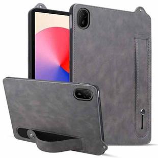 For Huawei MatePad SE 11 2024 TPU Leather Back Tablet Case with Wristband(Grey)