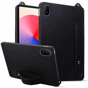 For Huawei MatePad SE 11 2024 TPU Leather Back Tablet Case with Wristband(Black)