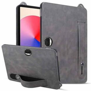 For Honor MagicPad 2 12.3 2024 TPU Leather Back Tablet Case with Wristband(Grey)
