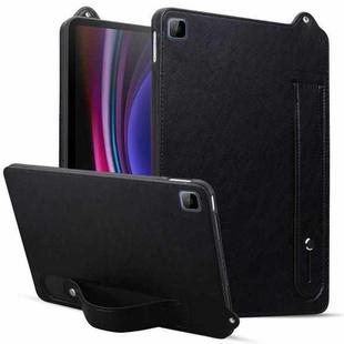 For Honor Pad 6 / X8 / X8 Lite TPU Leather Back Tablet Case with Wristband(Black)