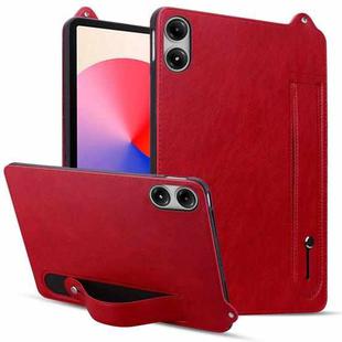 For Xiaomi Redmi Pad Pro 12.1 TPU Leather Back Tablet Case with Wristband(Red)