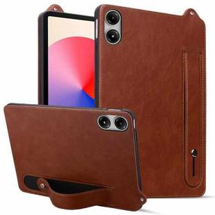 For Xiaomi Redmi Pad Pro 12.1 TPU Leather Back Tablet Case with Wristband(Brown)