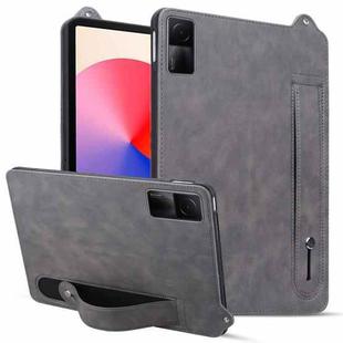 For Xiaomi Redmi Pad SE 11 2023 TPU Leather Back Tablet Case with Wristband(Grey)