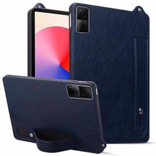 For Xiaomi Redmi Pad SE 11 2023 TPU Leather Back Tablet Case with Wristband(Dark Blue)