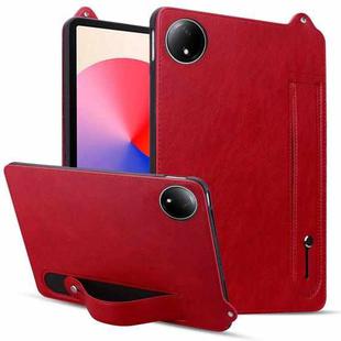For Xiaomi Redmi Pad SE 8.7 2024 TPU Leather Back Tablet Case with Wristband(Red)
