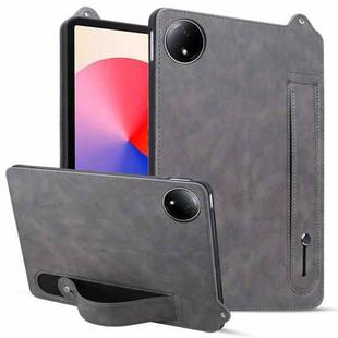 For Xiaomi Redmi Pad SE 8.7 2024 TPU Leather Back Tablet Case with Wristband(Grey)