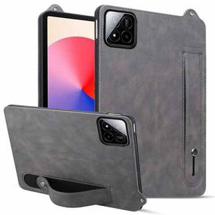 For Xiaomi Pad 7 / 7 Pro TPU Leather Back Tablet Case with Wristband(Grey)