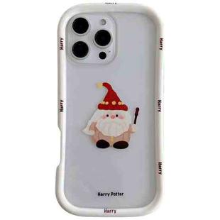 For iPhone 16 Pro Max Christmas Pattern Colorful PC Frame TPU Clear Phone Case(Santa Claus)