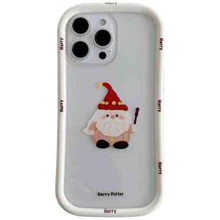 For iPhone 14 Pro Max Christmas Pattern Colorful PC Frame TPU Clear Phone Case(Santa Claus)