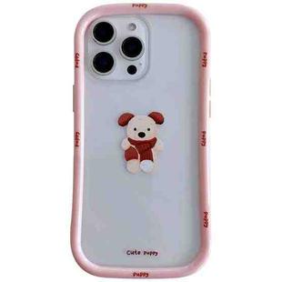 For iPhone 14 Pro Max Christmas Pattern Colorful PC Frame TPU Clear Phone Case(Cute Puppy)