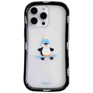 For iPhone 13 Pro Max Christmas Pattern Colorful PC Frame TPU Clear Phone Case(Penguin)