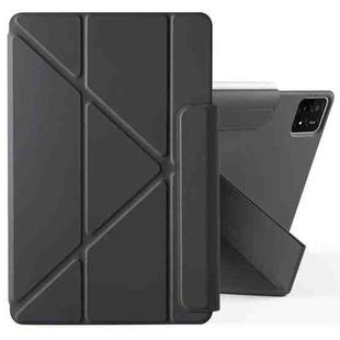 For Xiaomi Pad 6S Pro 12.4 2024 Fixed Buckle Magnetic Deformation Leather Tablet Case(Black)