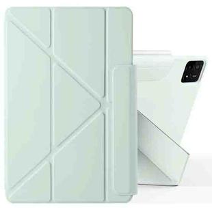 For Xiaomi Pad 6S Pro 12.4 2024 Fixed Buckle Magnetic Deformation Leather Tablet Case(Baby Green)