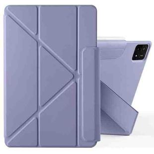 For Xiaomi Pad 6S Pro 12.4 2024 Fixed Buckle Magnetic Deformation Leather Tablet Case(Lavender Purple)